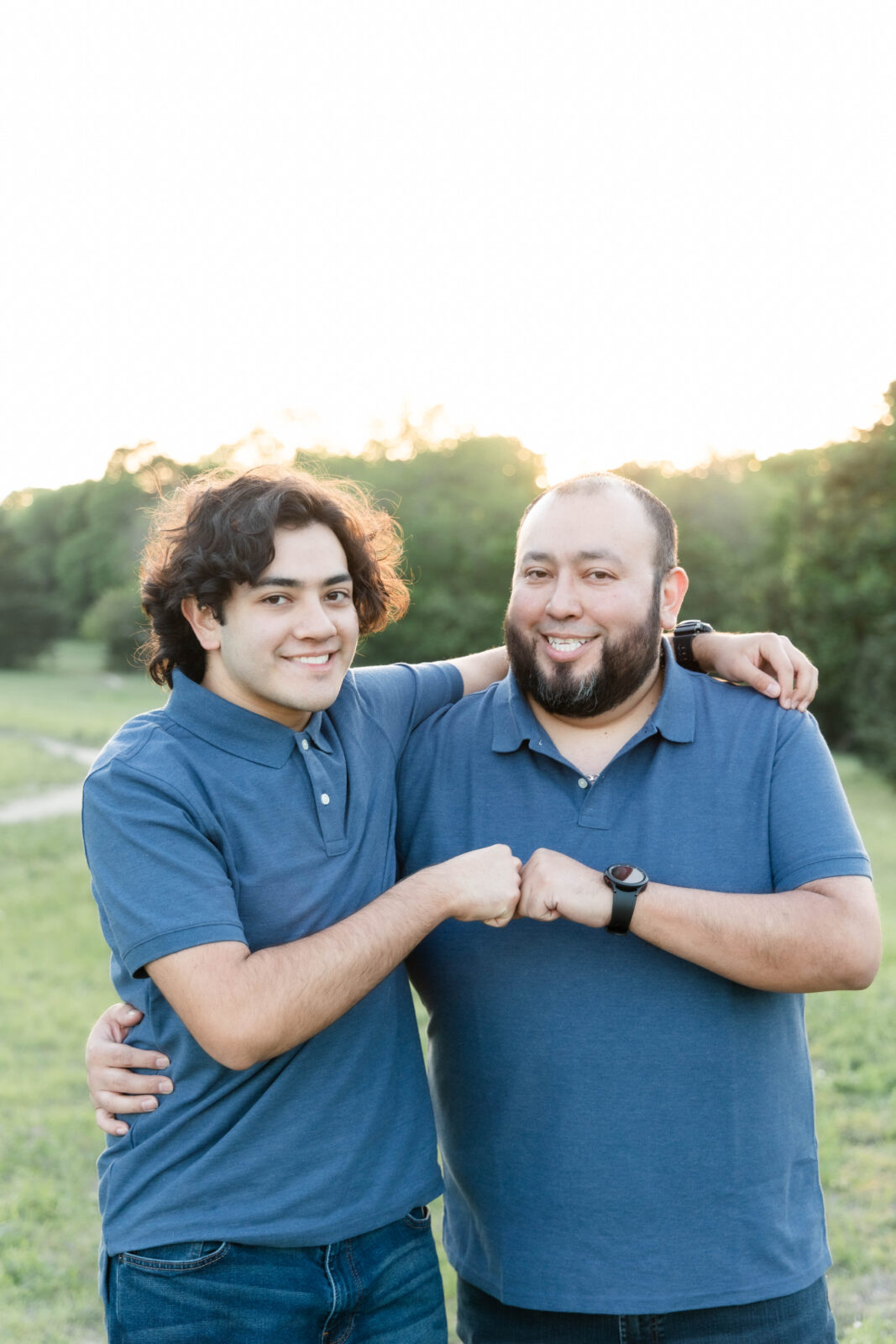 Father and son during family senior session.